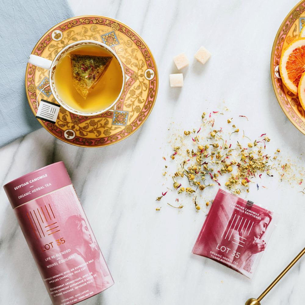 Organic Egyptian Camomile (Decaf) individual tea bag by Lot 35