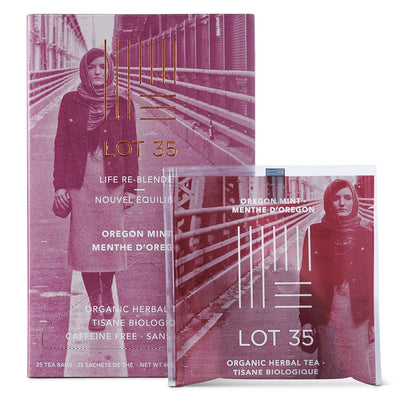 Organic Oregon Mint (Decaf) individual tea bag by Lot 35