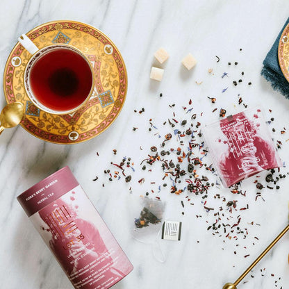 Flora Berry Garden loose leaf (Decaf) tea by Lot 35 in tea setting