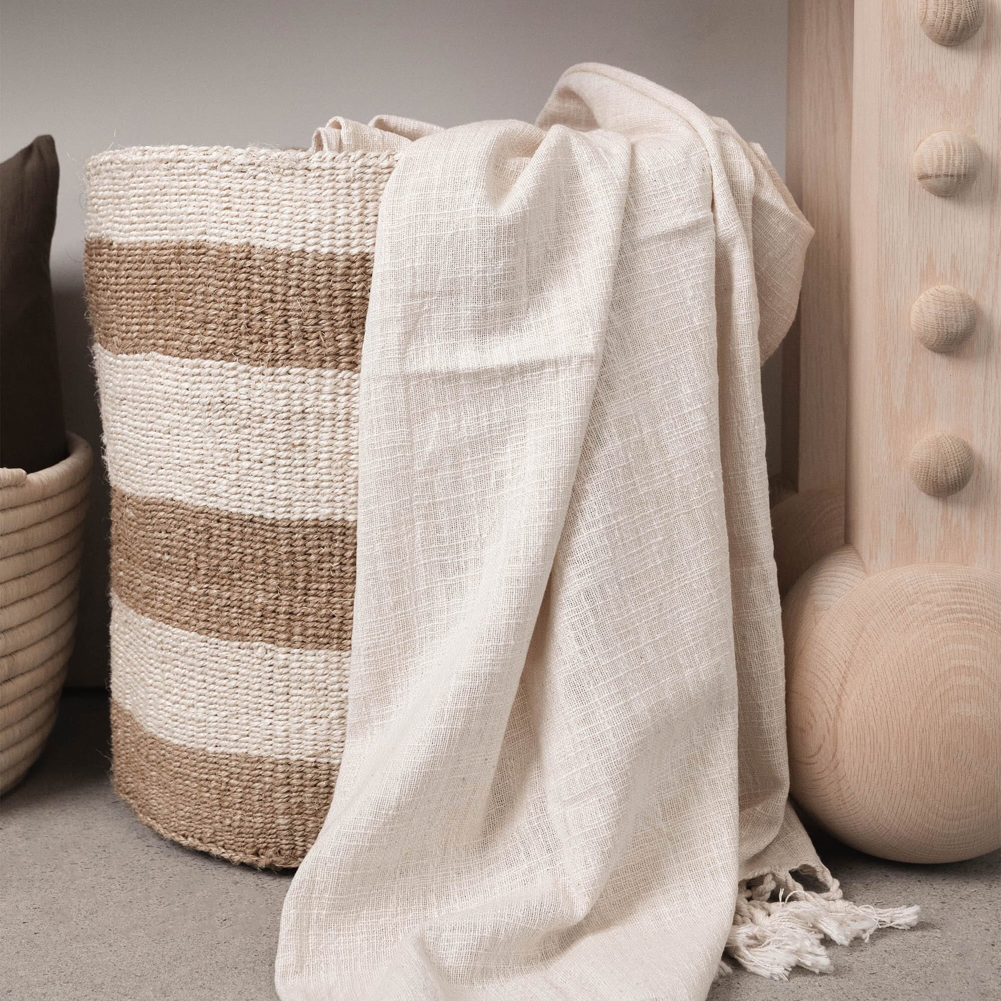 18" Sisal Basket | Stripes Home Decor