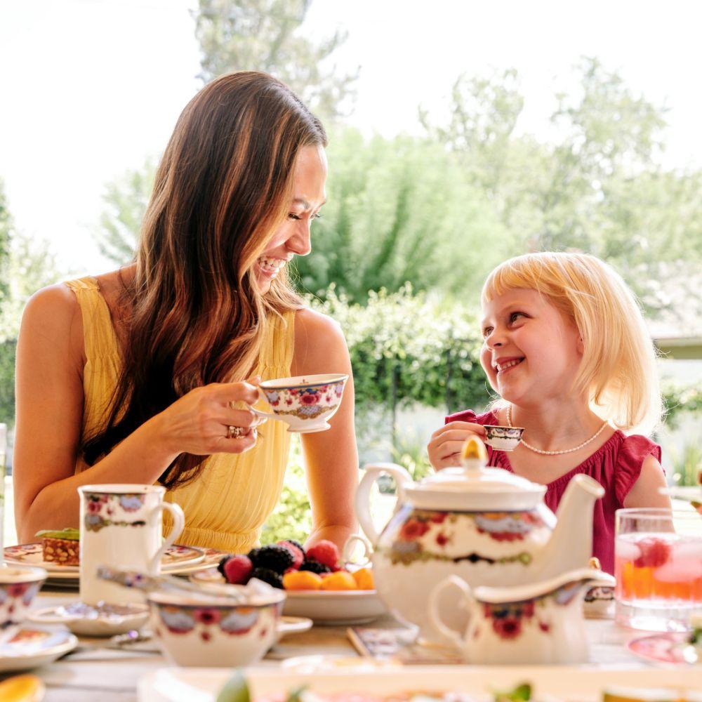 Empress Royal China Cup & Saucer Afternoon Tea Setting with Mother and Daughter